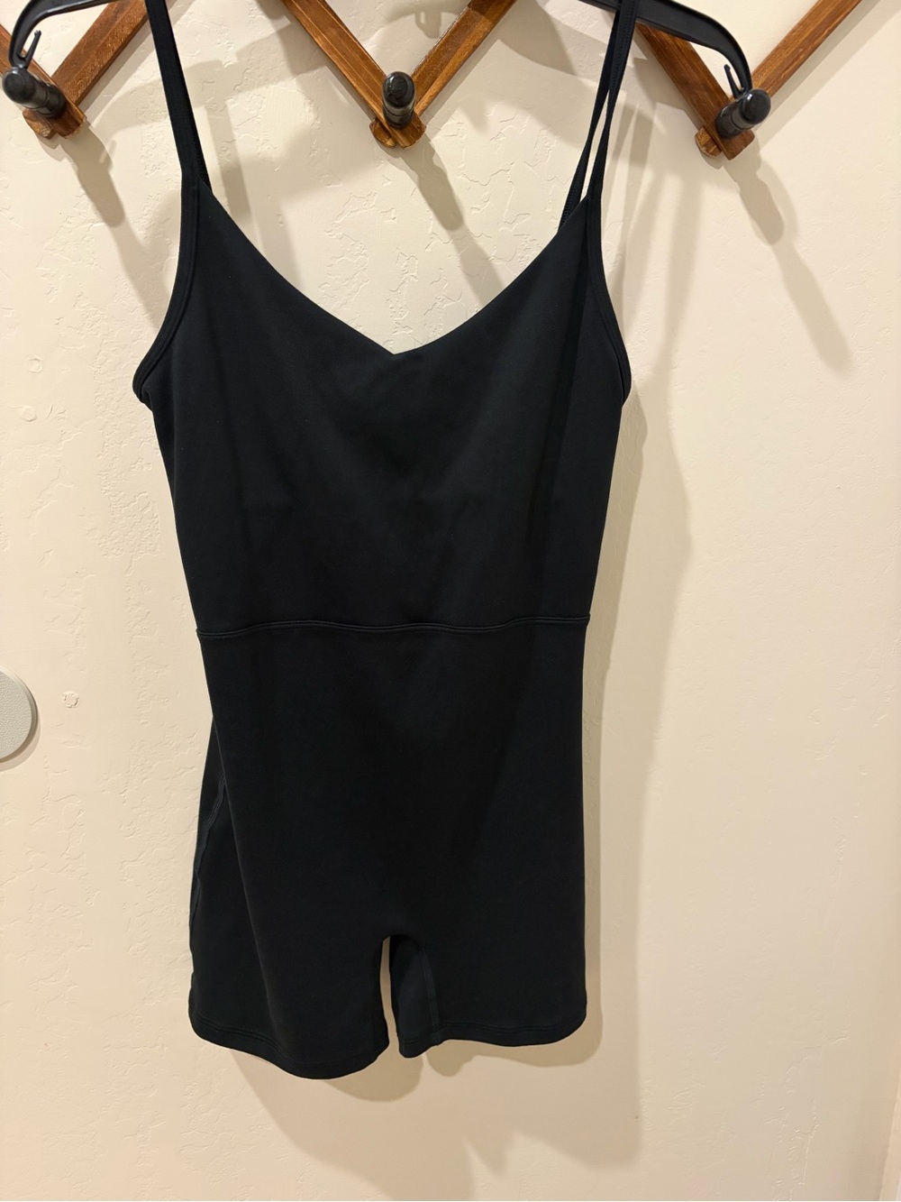 Gilly Hicks Black V-Neck Slim Romper Bodysuit